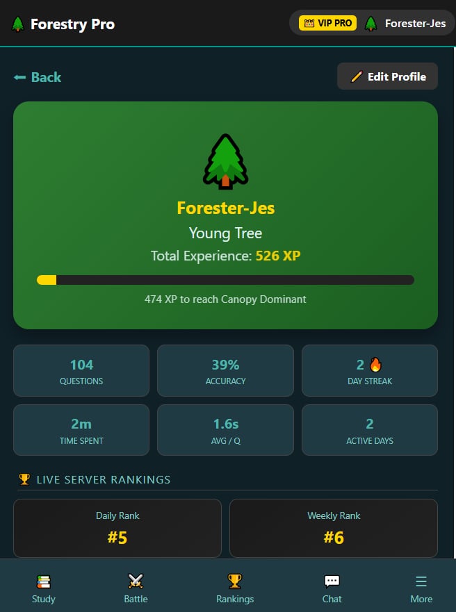 User Profile and XP tracking
